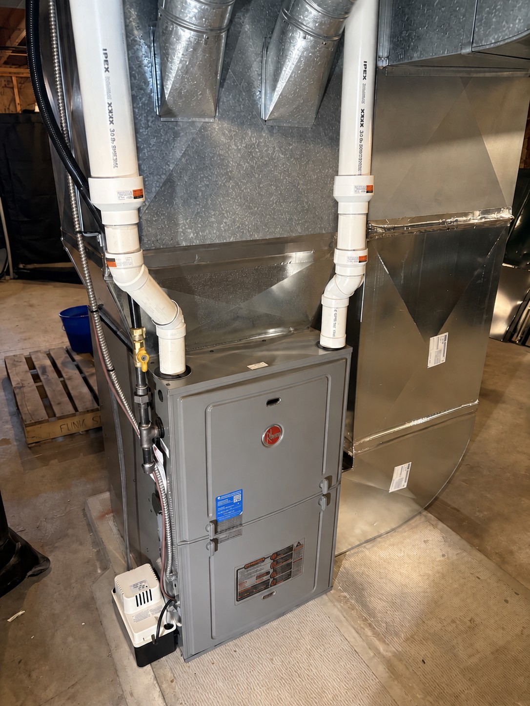 Propane furnace supplied as an oil-conversion replacement example